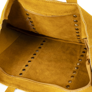 Alonte borsa a spalla donna. Pelle scamosciata autentica.