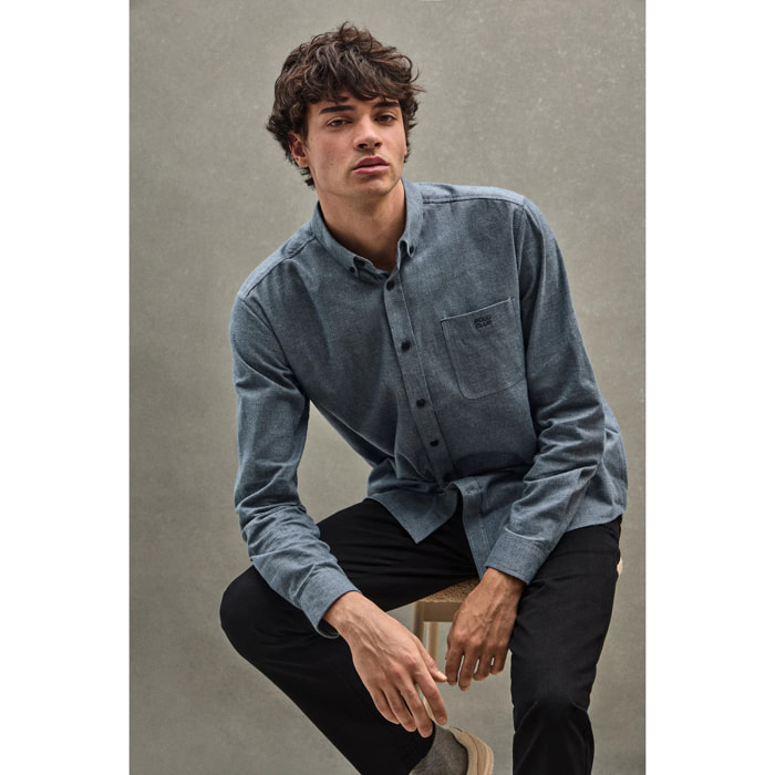 Camisa azul denim de corte regular y con logo Polo Club