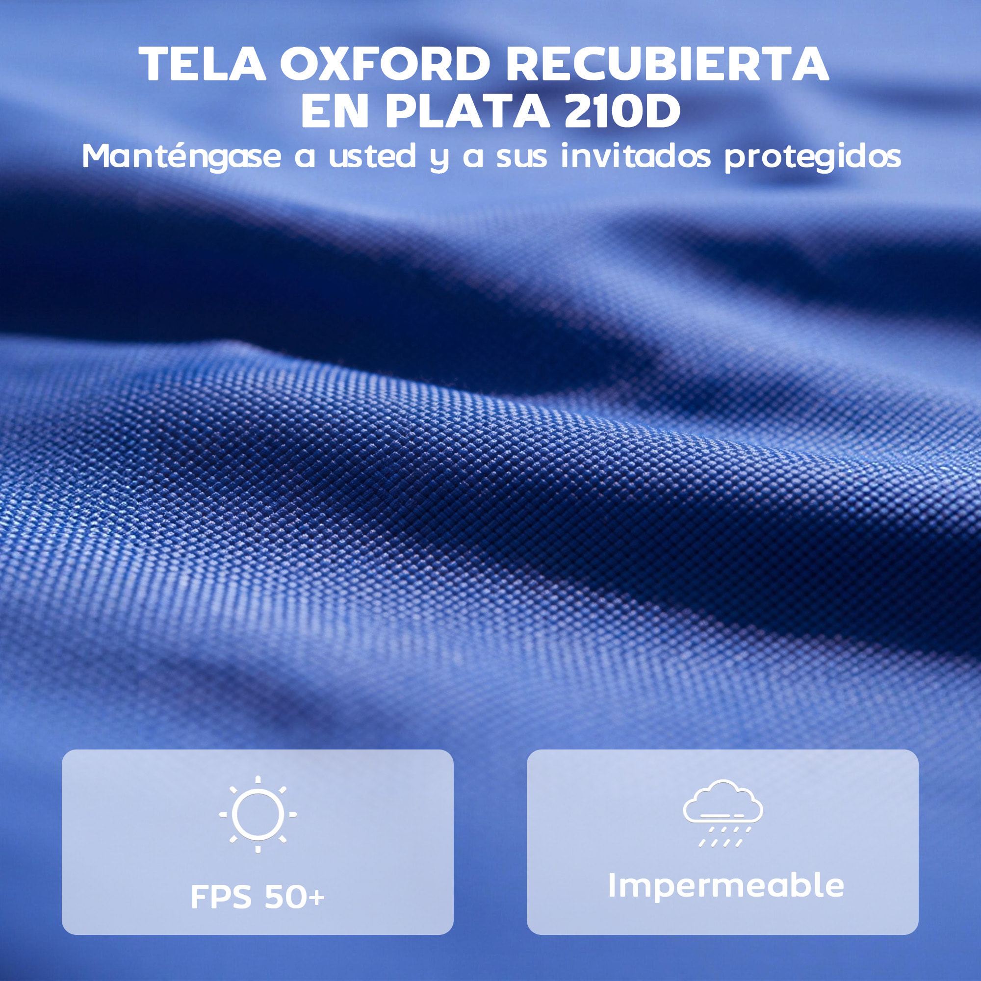 3 Paredes Laterales para Carpas de 3x3 m, Paredes Laterales de Repuesto para Cenador de Tela Oxford 210D con Cremallera, para Fiestas, 300x200 cm, Azul Oscuro