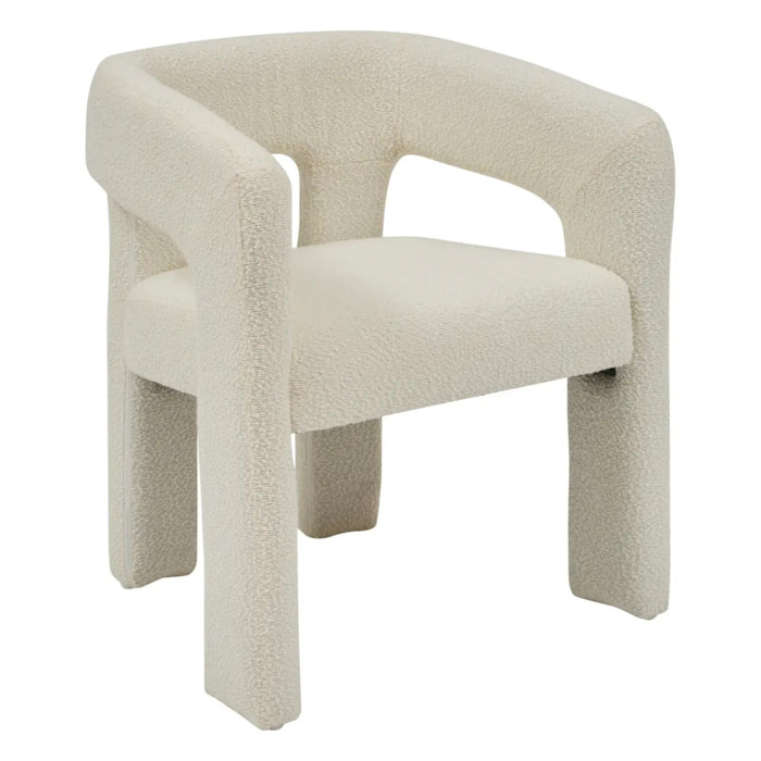 Fauteuil "Amos" blanc L63xp57xH75cm