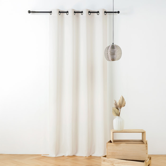 Voilage polycoton toucher doux et souple - Ecru
