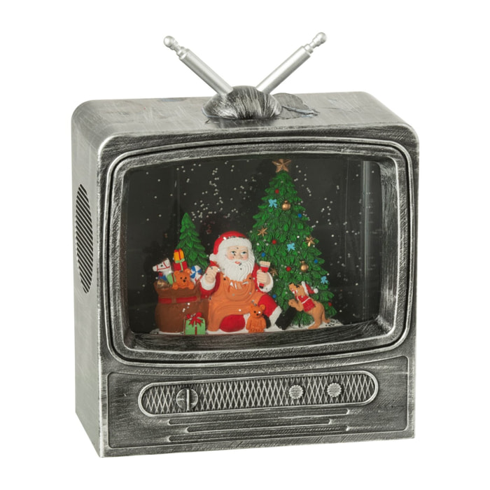 J-Line décoration Boule De Neige Television - plastique - mix