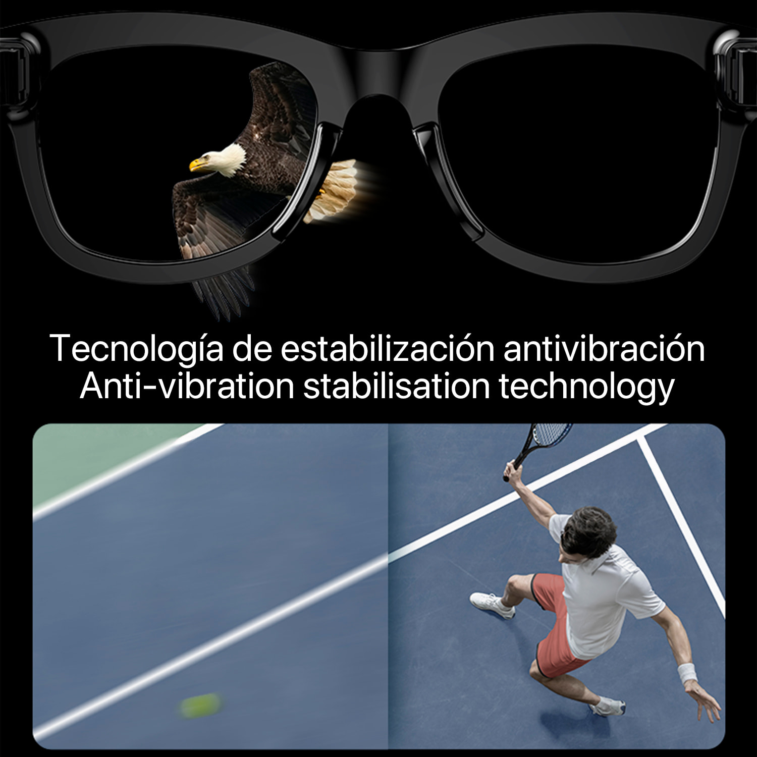 Occhiali intelligenti M01, fotocamera integrata, controllo della musica, intelligenza artificiale, traduzione in tempo reale.