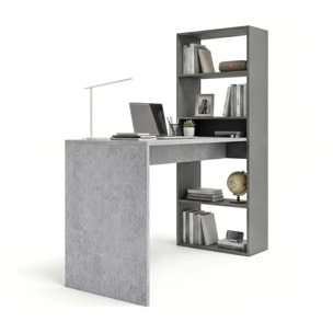 Mesa de escritorio con estantería en gris grafito y gris cemento 120x50 cm Cosmic Gris Grafito - Gris Cemento