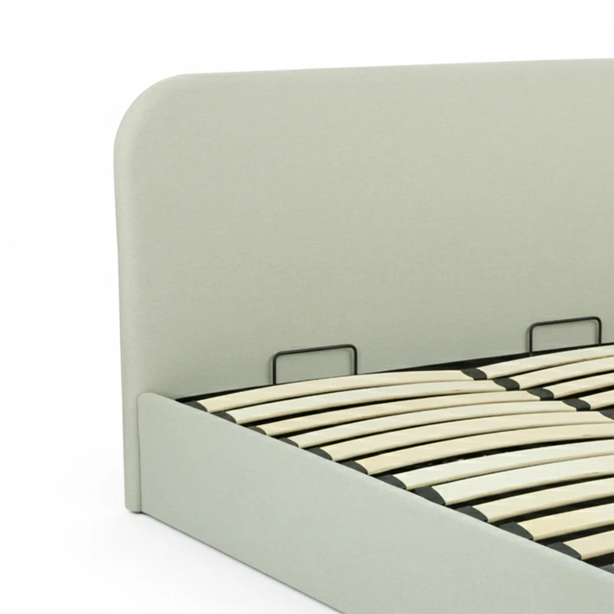 Lit double avec coffre 160x200 cm en tissu gris/beige - Tilly