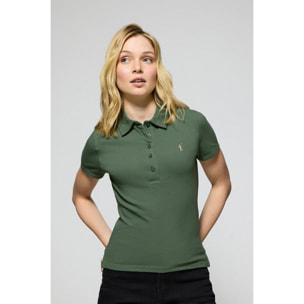Polo Pereira color verde lodo de cinco botones con bordado Rigby Go