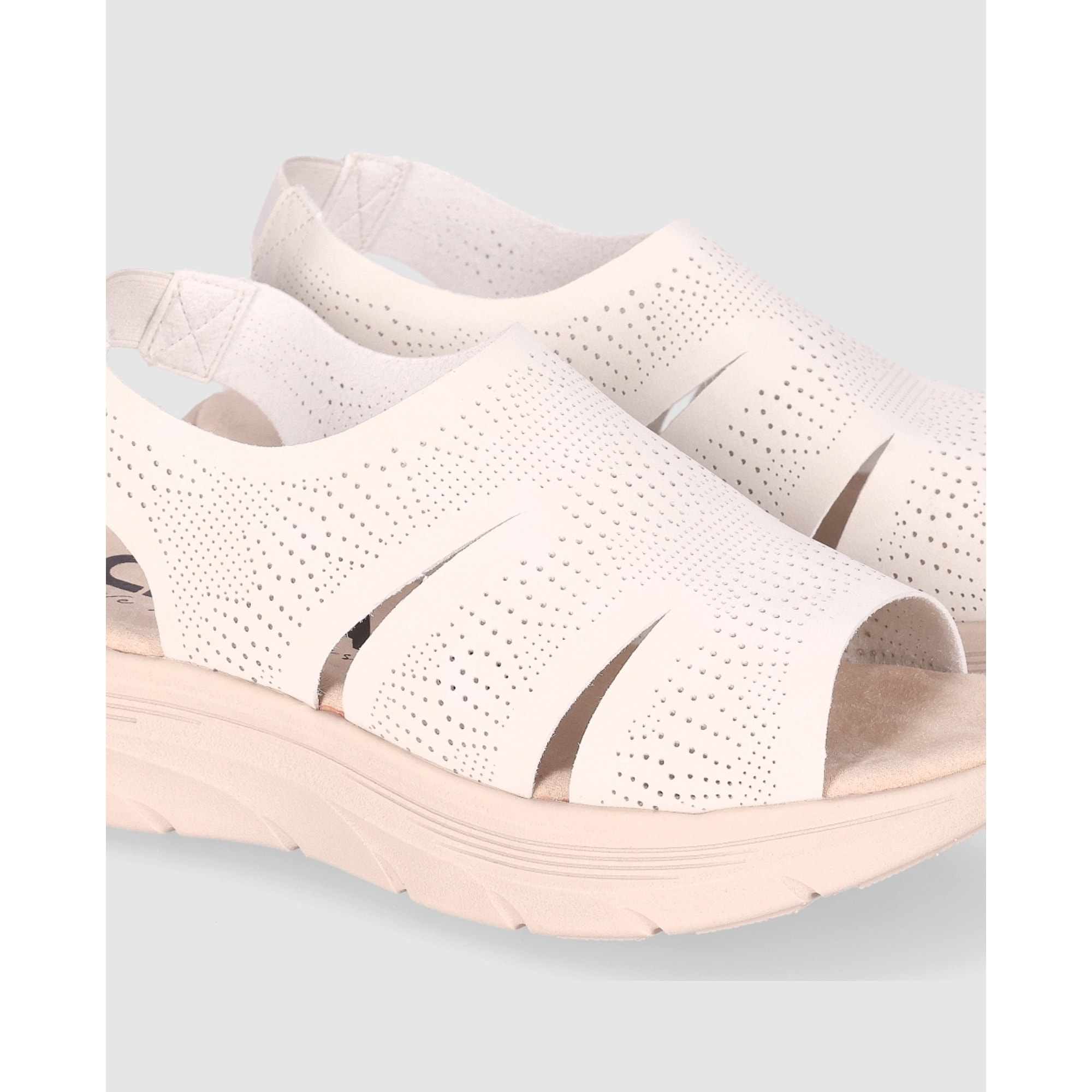 Sandalias de Tejido - Beig - Tacón: 5 cm