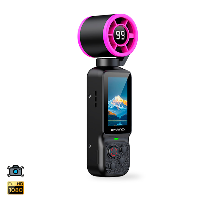 Cámara deportiva LK-035 de 48MPX con giro 180° y ventilador incorporado. Pantalla HD 1,97” ideal para fotos y vídeo FHD, con grabación en ciclo. Incluye lanyard para muñeca.