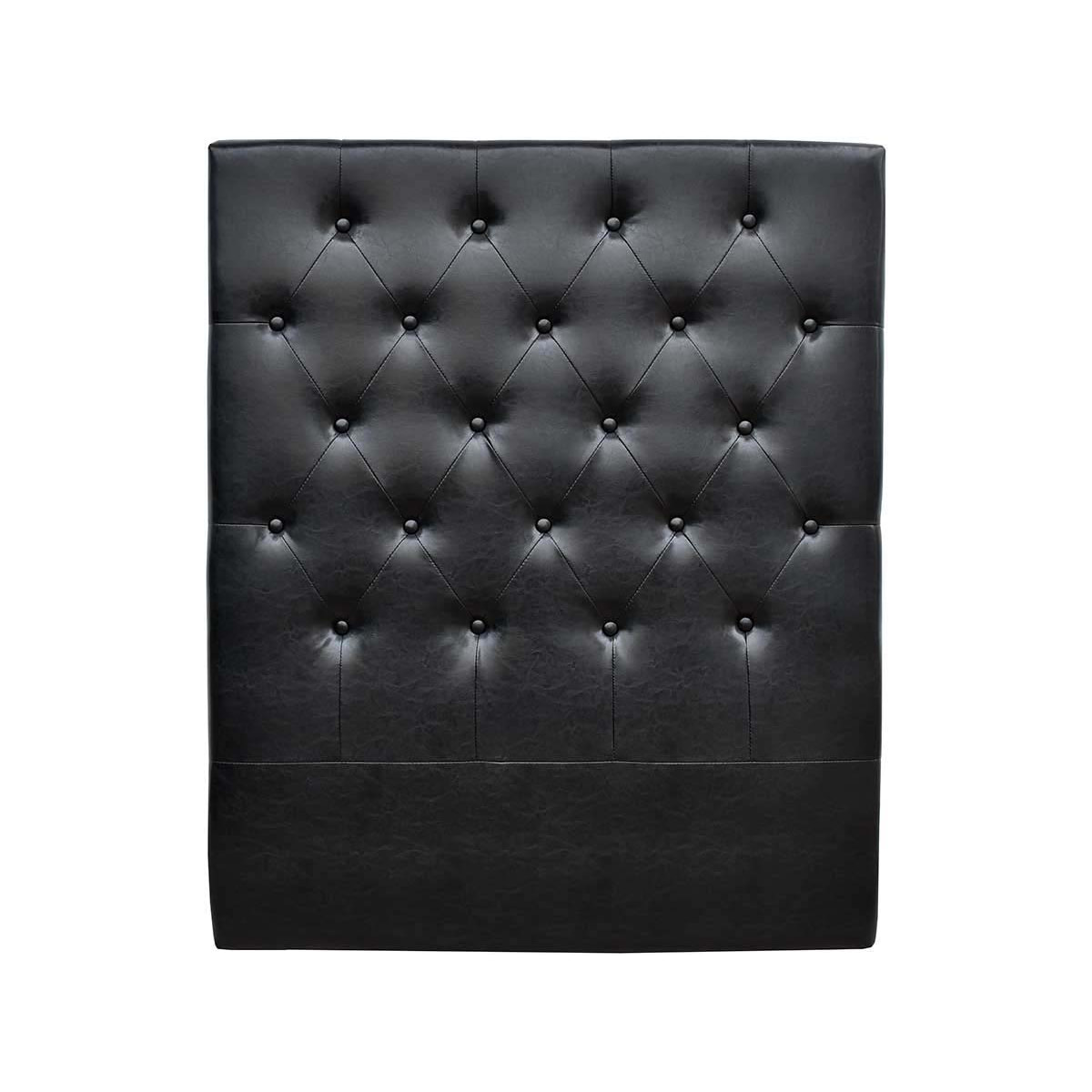 Tête de lit capitonnée "Déco" - 99 cm - Noir - En PVC