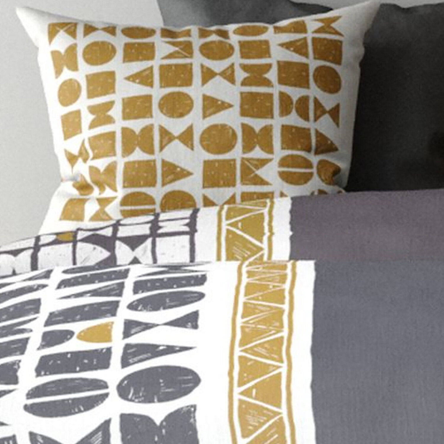 Parure de couette 3pcs 100% coton 57fils/cm2 unieon révers.