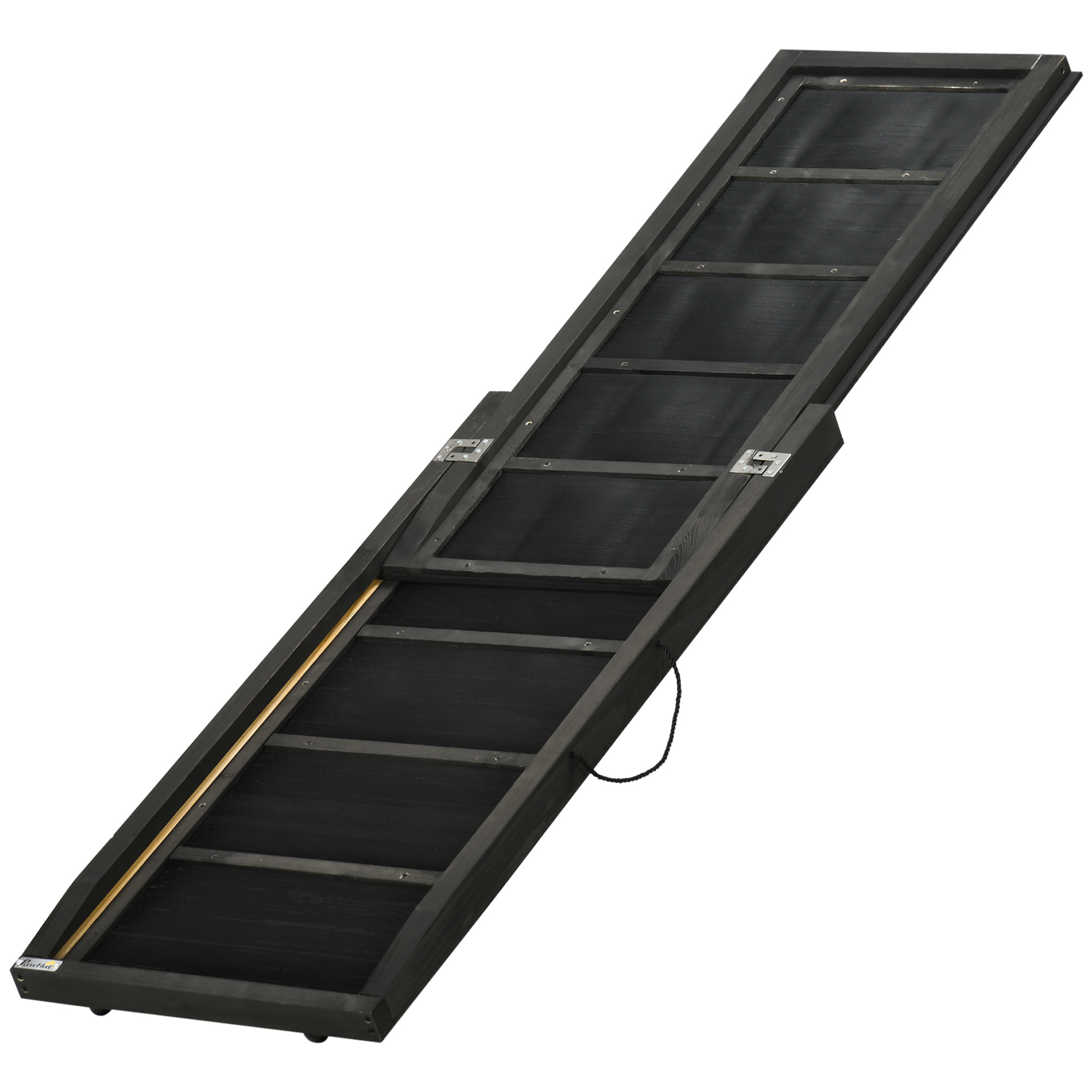 Rampa para Perros de Madera 165x43x6,5 cm Rampa Plegable para Mascotas con Alfombra Antideslizante Escalera Portátil para Coche Carga 40 kg Negro