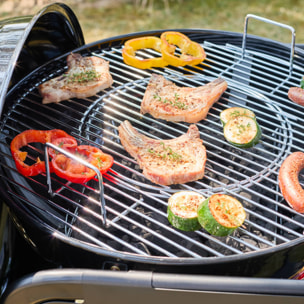 Barbecue rond charbon de bois acier émaillé Ø53cm avec chariot MAURICE