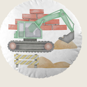 Cool Kids - Cojín Redondo Estampado - Con Relleno - 100% Algodón - Road