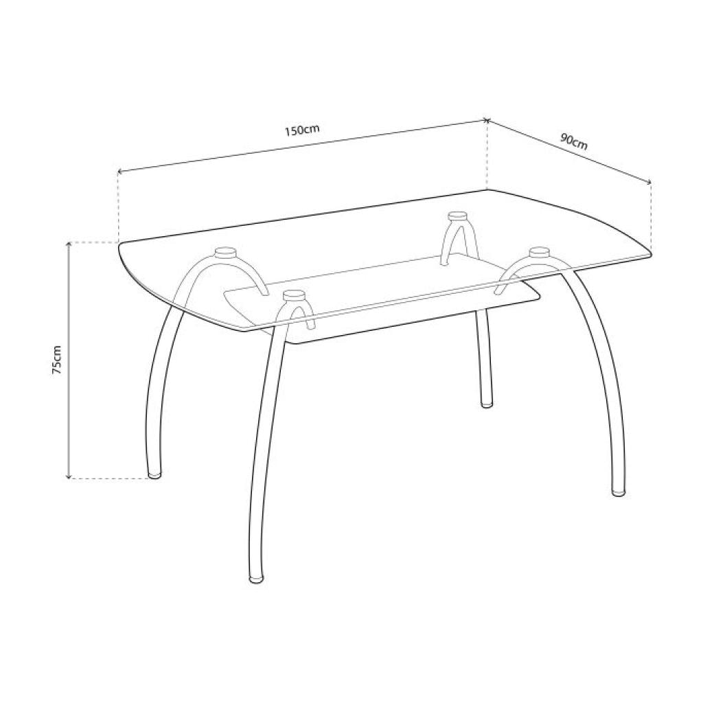 Mesa de comedor Ove Cristal - Cromo