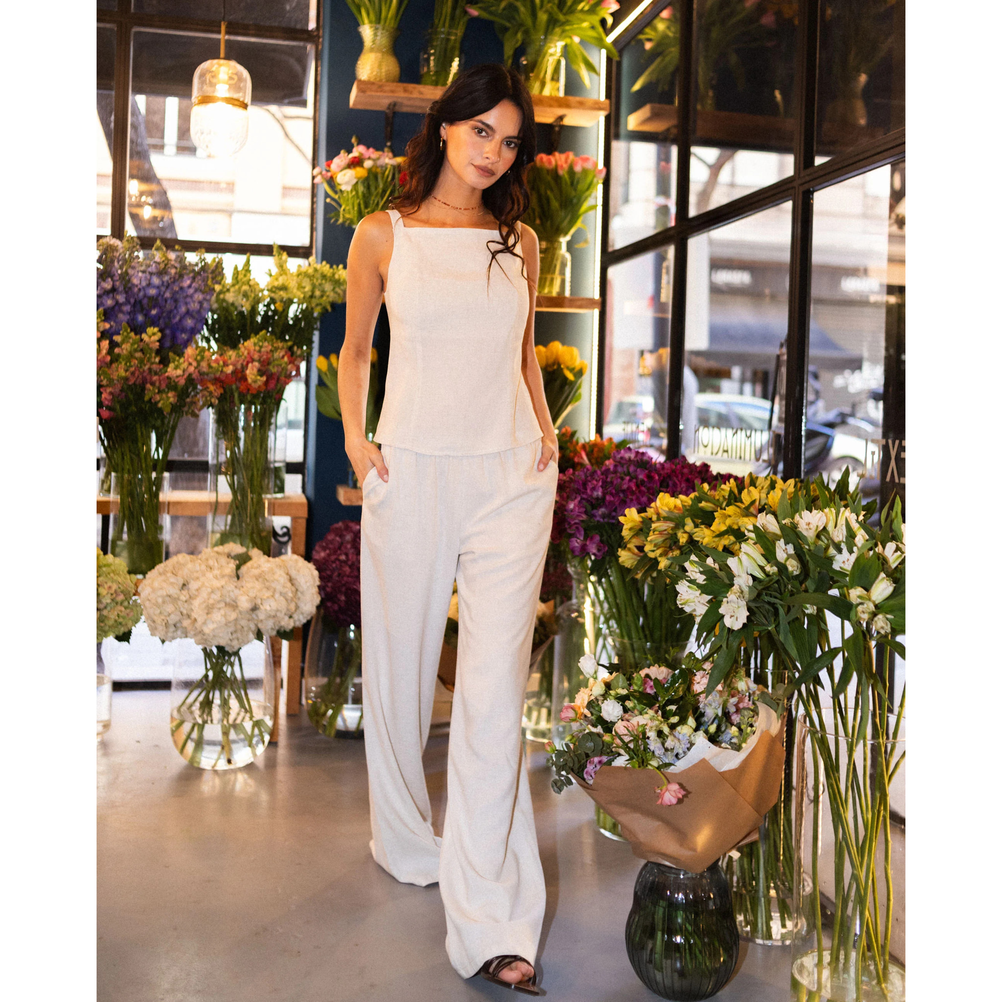 Pantalón de mujer fluido de lino