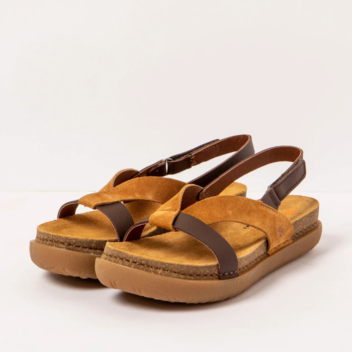 Sandalias 1718 NAPPA-SILK SUEDE BROWN-TOFFEE /RHODES color Brown-toffee