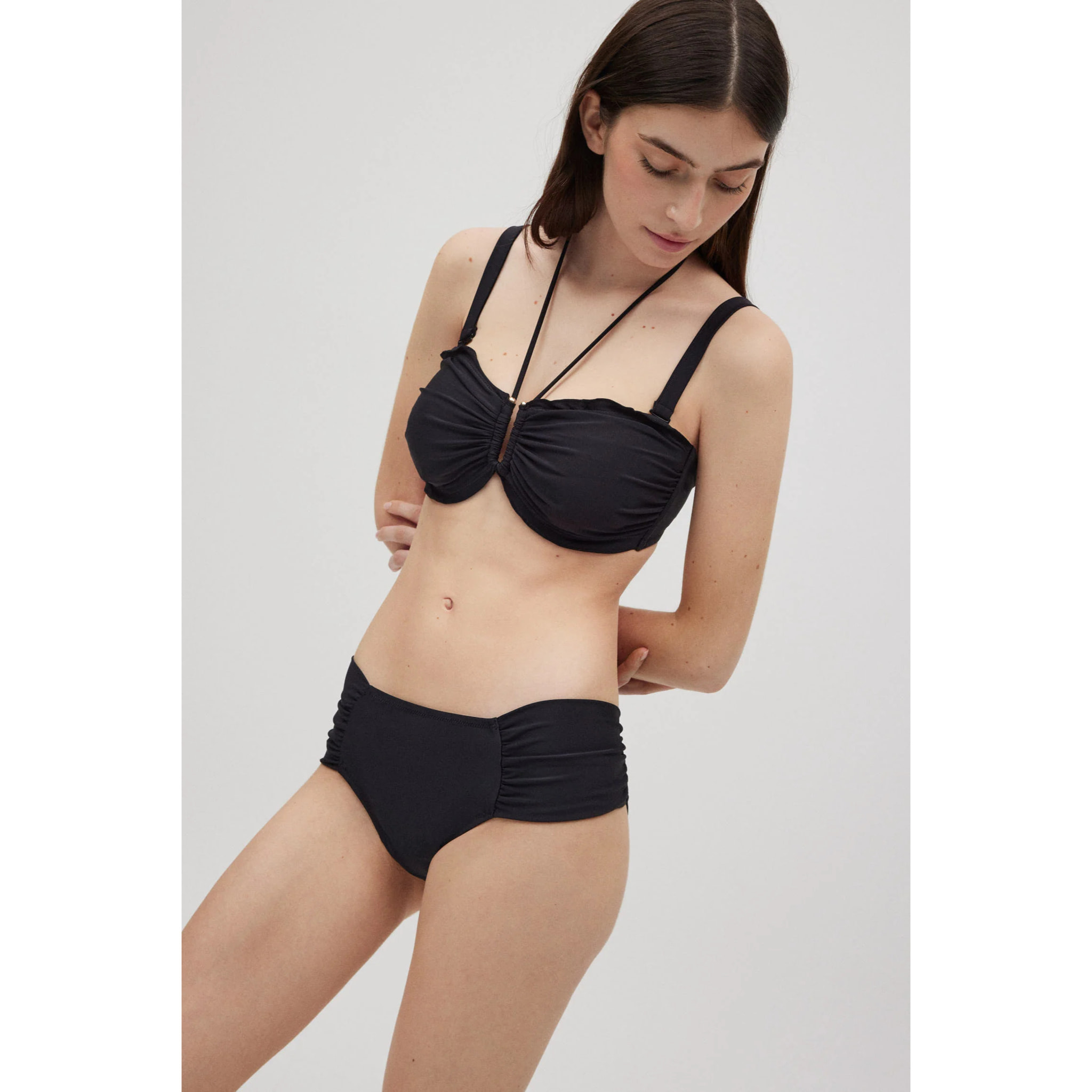 Slip bikini midi nero riducente