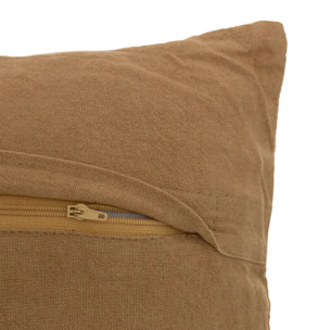 Coussin motifs jacquard "Micah" 30x50cm beige lin