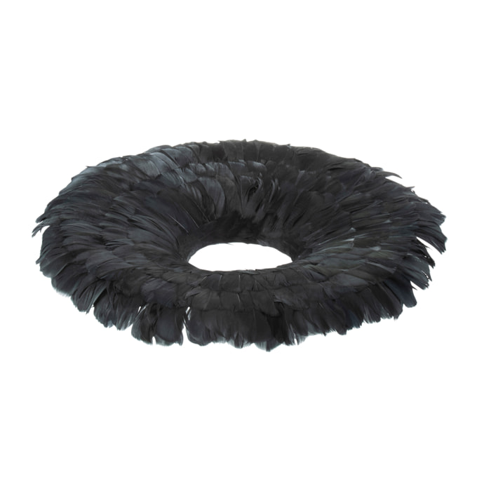 J-Line Couronne Decorative Plumes Noir