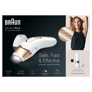 Depiladora de Luz Pulsada Braun Silk-Expert Pro 5 PL5139 Depilación permanente