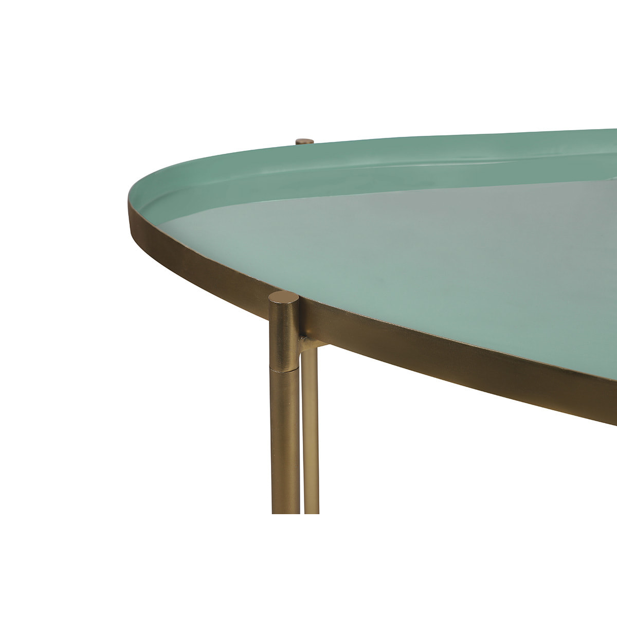 Tables basses gigognes laquées vert-cyan et vert (lot de 3) ZURIA