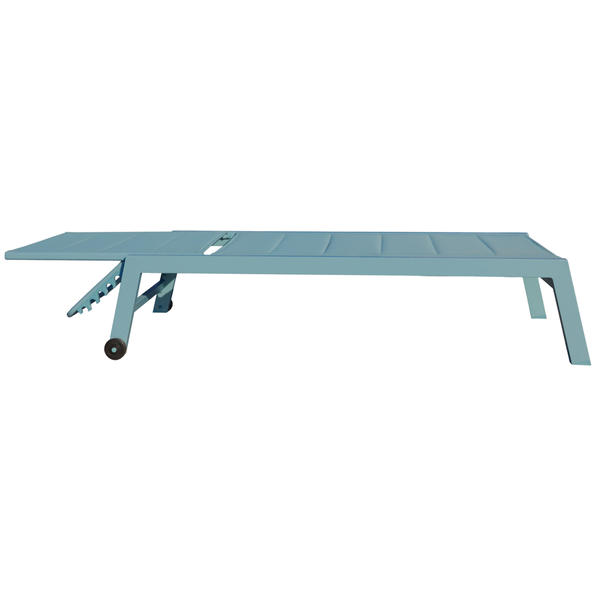Lot de 2 bains de soleil BARBADOS en textilène bleu clair - aluminium bleu clair