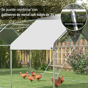 Percha para Gallinas de 4 Niveles, Escalera de Madera y Acero Galvanizado para 4-6 Gallinas, 140x86 cm, para Gallineros de Tubos Metálicos de 25 mm, Natural