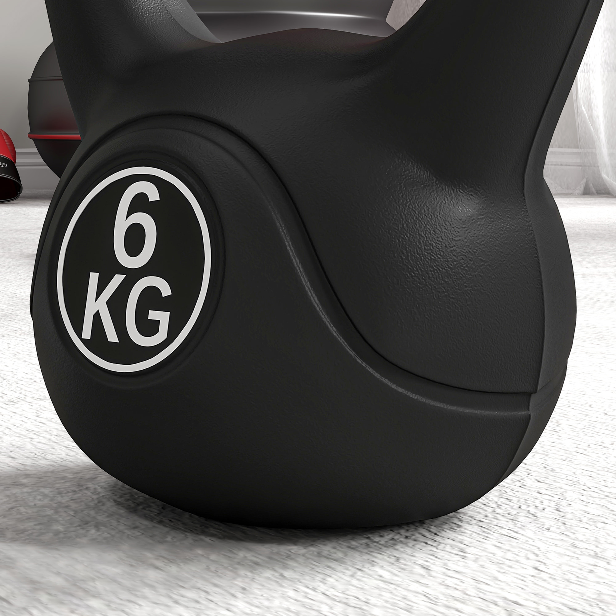 Pesa Rusa de 6 kg Kettlebell de Fiteness Relleno de Arena con Mango Ancho Antideslizante para Ejercicios y Entrenamiento en Casa y Gimnasio 20x13x22 cm Negro