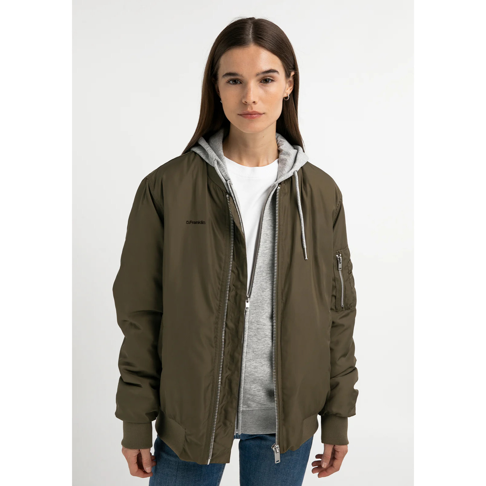Cazadora Bomber Logo en Khaki D.Franklin