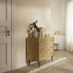 Commode Boreal -bois massif de manguier-couleur bahamas naturelles 90 x 85 x 45 cm