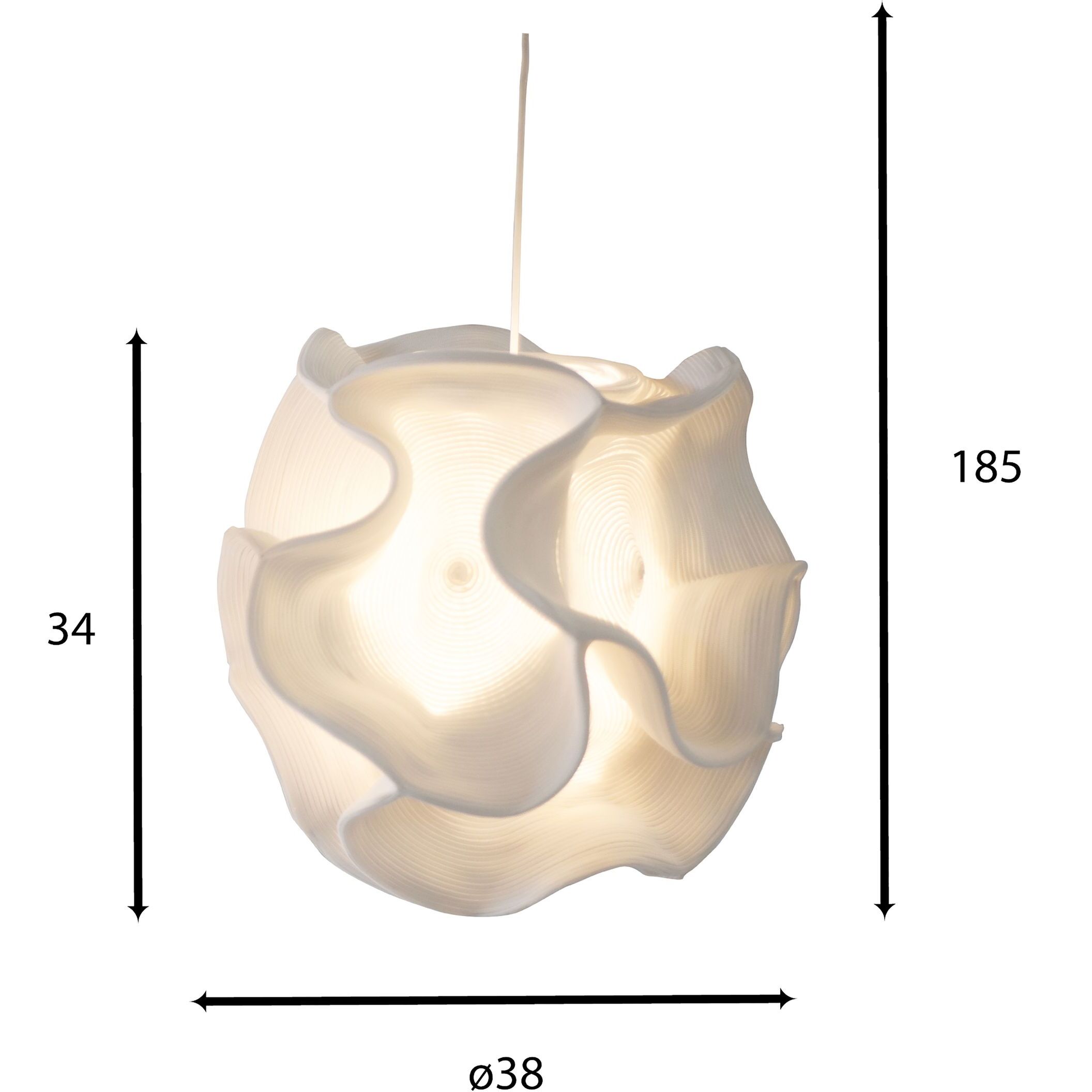 Suspension fabriquée à la main en zipper ivoire 38cm