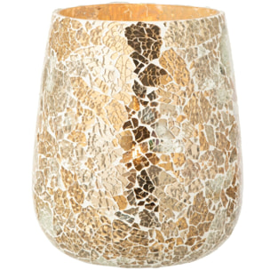 J-Line bougeoir Craquelé - verre - or