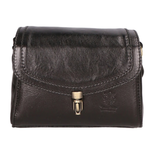 Borsa a tracolla da donna Made in Italy - Modello Faye - 100% pelle - 18.0 x 13.0 x 5.0 cm