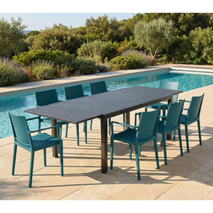 Ensemble table et chaises de jardin  - bleu - GUETHAROS