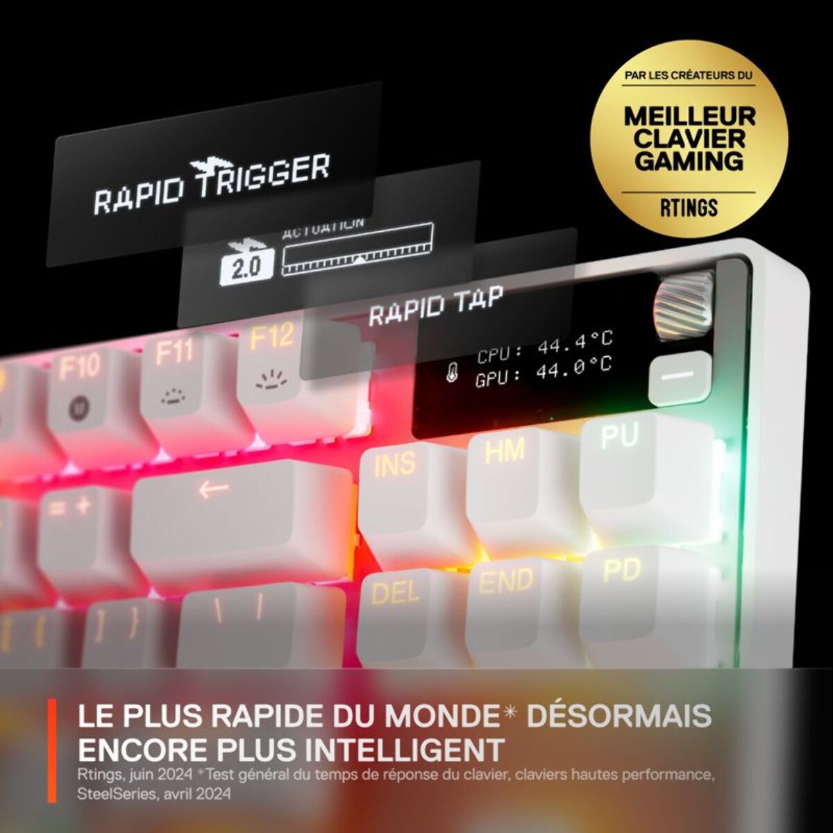 Clavier gamer STEELSERIES Apex Pro TKL Gen 3 FR Blanc