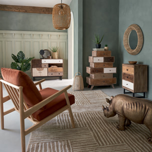 Statue rhinoceros doré H45cm