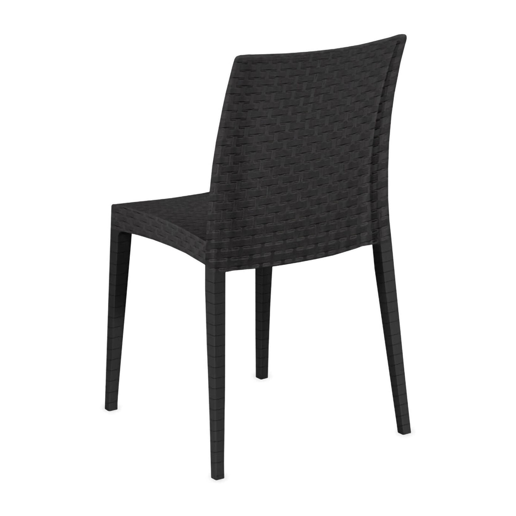 Sedia da esterno Ferla, Sedia outdoor salvaspazio, Impilabile e leggera, Perfetta per giardini e verande, Made in Italy, 42x48 h81 cm, Antracite