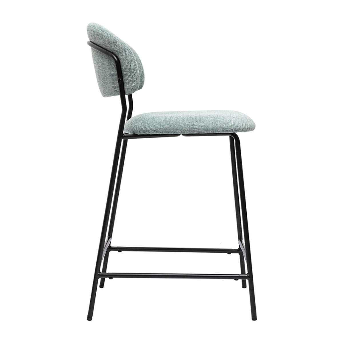 Tabourets de bar en tissu effet velours texturé vert céladon H64 cm (lot de 2) BENTA