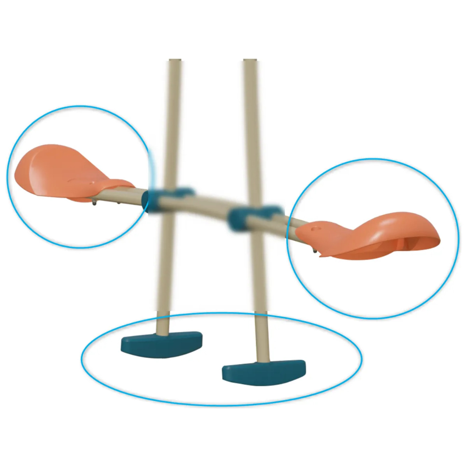 Lot de sièges ergonomiques + reposes pieds Bleu/Corail pour face à face