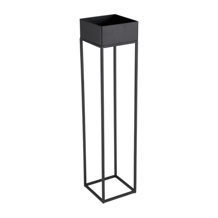 DALY - Sellette carrée / porte plantes GM noire piètement métal