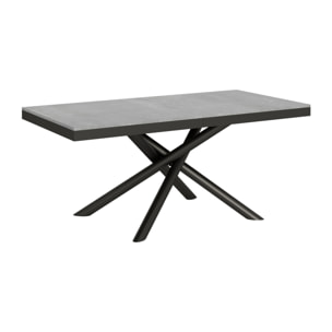 Table extensible 90x180/440 cm Famas Evolution Gris Béton cadre Anthracite