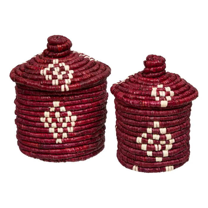 Lot de 2 paniers de rangement Sien terracotta en paille