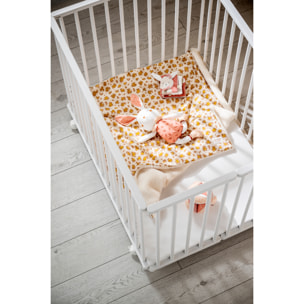 Couverture bébé léopard en gaze de coton et sherpa