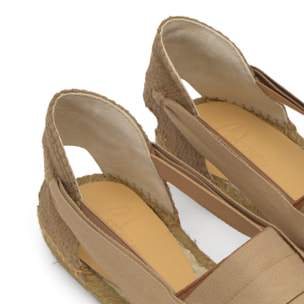 Alpargata embetada Norman plana en algodón con cierre elástico