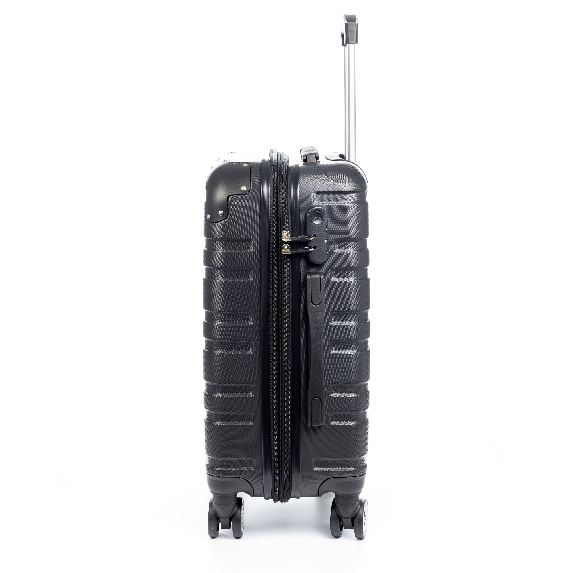 Juego de 3 maletas Trolley extensibles, en material ligero ABS de alta resistencia. Cerradura numérica, 4 ruedas giratorias 360°.