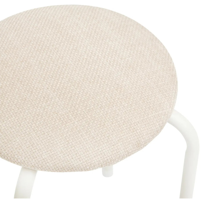 Tabouret Flexy Plus beige en tissu chiné