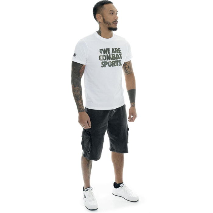 Camiseta de hombre de algodón con estampado de camuflaje Leone Military 1947