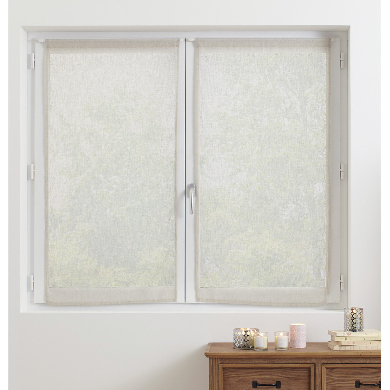 Lot de 2 voilages "Fred" blanc 60x120cm