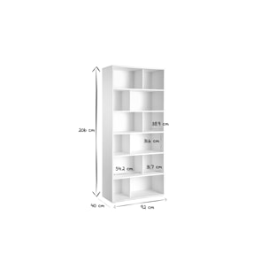 Bibliothèque design finition bois foncé noyer L92 cm EPURE