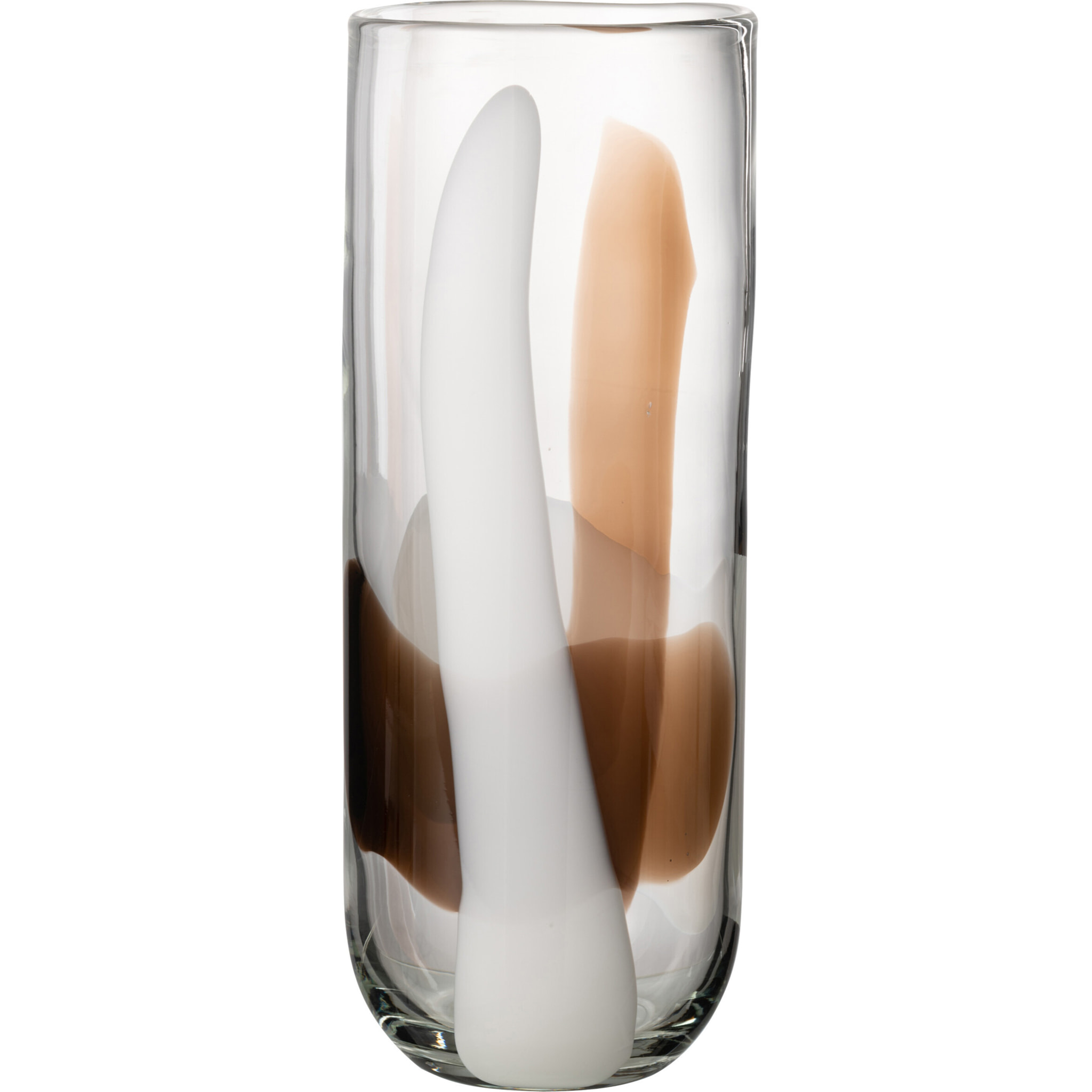 J-Line Vase Iggy Verre Blanc/Marron Large